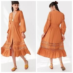 Urban Outfitters Brown Lace Detail Kian Dress